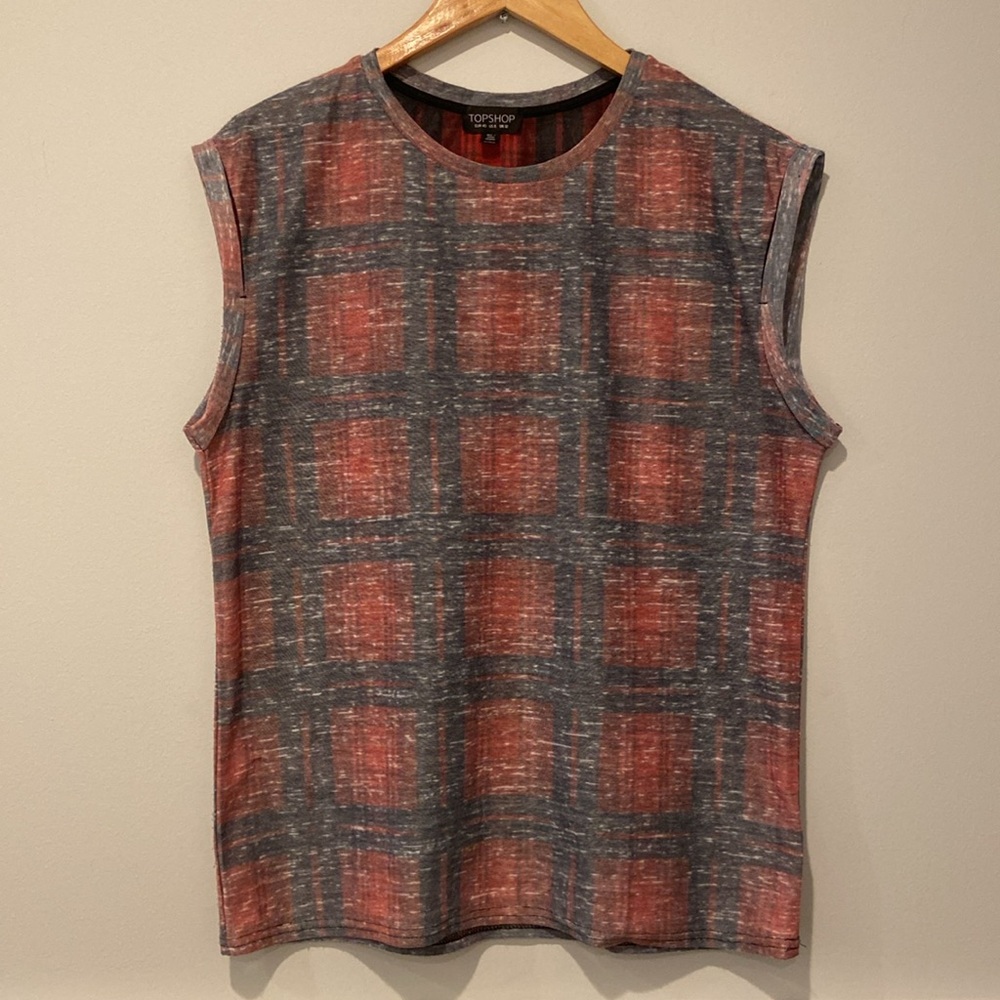 Plaid Top Shop Muscle Tank Top sz 8